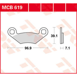 Show details for Polaris RZR 800 Bremsbeläge hinten MCB619 Picture of Polaris RZR 800 Bremsbeläge hinten MCB619