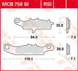 Show details for Kawasaki KFX 450 R Bremsbeläge vorn rechts Lucas TRW Picture of Kawasaki KFX 450 R Bremsbeläge vorn rechts Lucas TRW