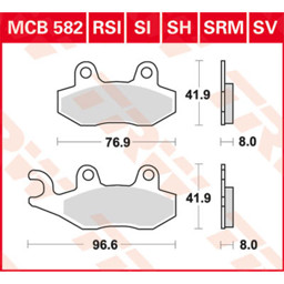 Zeige Details für Yamaha Rhino 700 Bremsbelag hinten rechts Bild von Yamaha Rhino 700 Bremsbelag hinten rechts