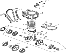 Zeige Details für Kurbelwelle / Kolben / Zylinder / Steuerkette / Ausgleichswelle Triton Baja 300 SM 08-10 SP 191   Bild von Kurbelwelle / Kolben / Zylinder / Steuerkette / Ausgleichswelle Triton Baja 300 SM 08-10 SP 191