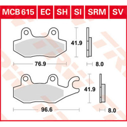 Show details for Yamaha Rhino 660 Bremsbelag vorn rechts Picture of Yamaha Rhino 660 Bremsbelag vorn rechts