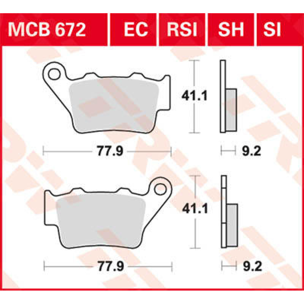 Bild von Yamaha WR 125 Bremsbeläge hinten Lucas TRW