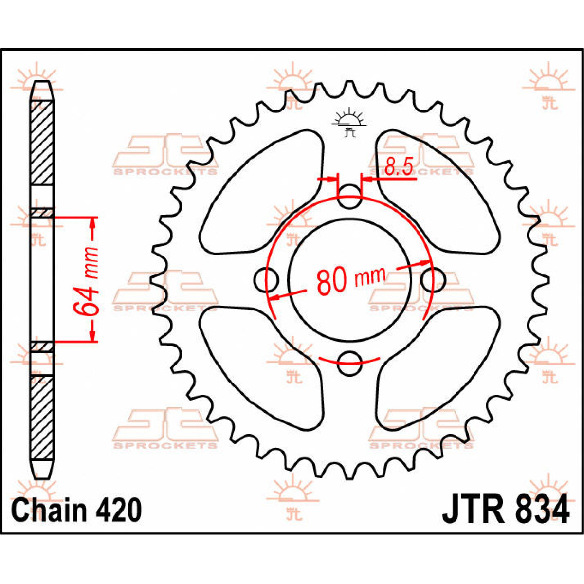 Bild von Yamaha PW 80 Kettenrad