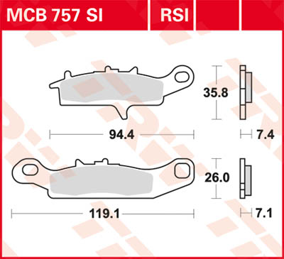 Bild von Kawasaki KFX 450 R Bremsbeläge vorn links Lucas TRW