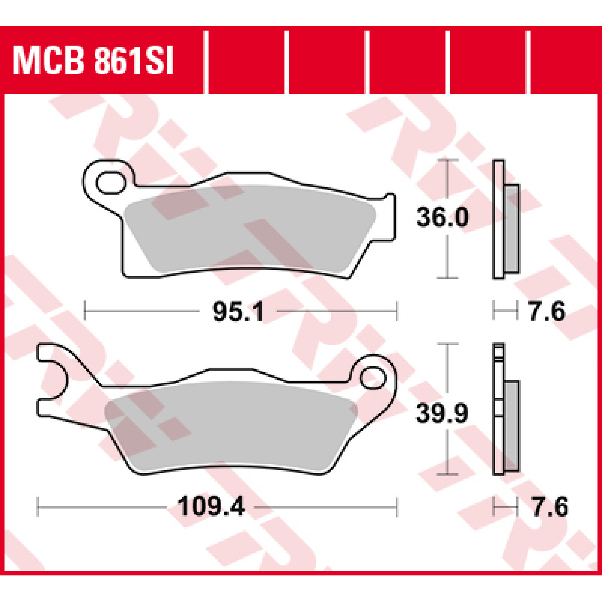 Picture of Can Am Maverick X3 Bremsbeläge hinten LUCAS TRW