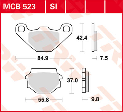 Picture of Yamaha Raptor 90 Bremsbeläge hinten Lucas TRW