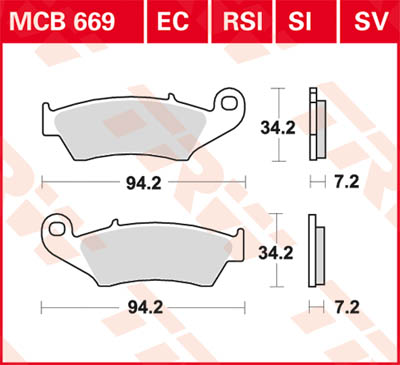 Bild von Honda CRF 450 Bremsbeläge Lucas TRW OFFROAD ab 2004