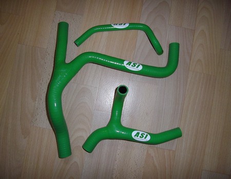 Bild von Kawasaki KX 450F Y-Silikon Kühlerschläuche Grün 09-11