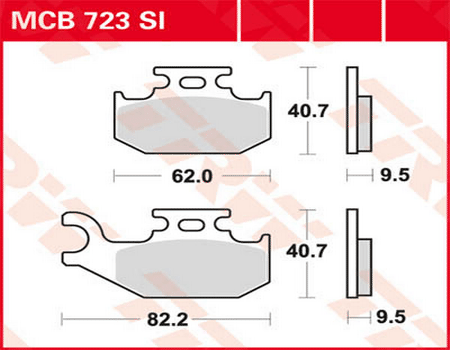 Bild von Yamaha YFM 700 Raptor Bremsbeläge hinten Lucas TRW -2013